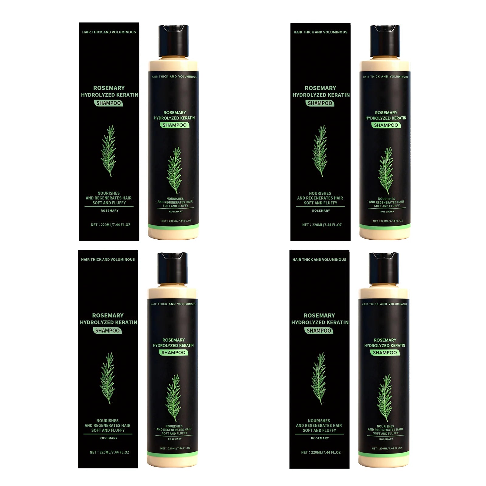 220ML Rosemary Keratin Volumizing Shampoo Natural Hair Care Deep Cleansing Moisturizing Smooth Fullness Boost Long Lasting Halalzen