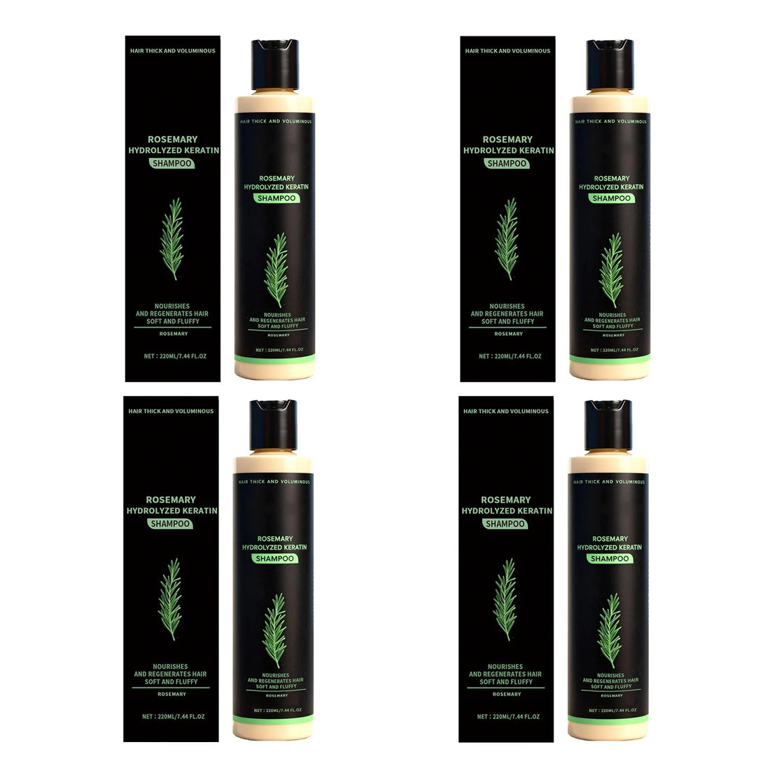 220ML Rosemary Keratin Volumizing Shampoo Natural Hair Care Deep Cleansing Moisturizing Smooth Fullness Boost Long Lasting Halalzen