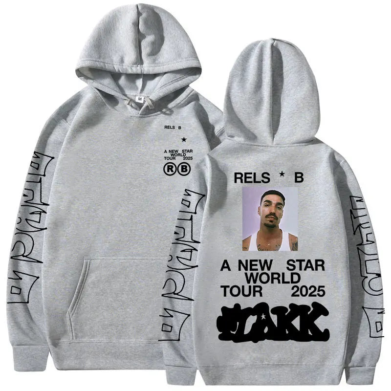 Rapper  Rels B A New Star World Tour 2025 Hoodies Men Women Clothing Fashion Hip Hop Sweatshirts Oversized Long Sleeve Pullovers