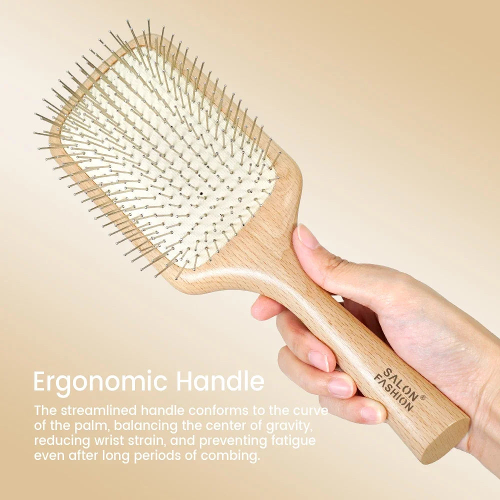 Wooden Air Cushion Massage Comb Anti Static Anti Hair Loss Nourishing Scalp Care Curly Hair Styling Tool
