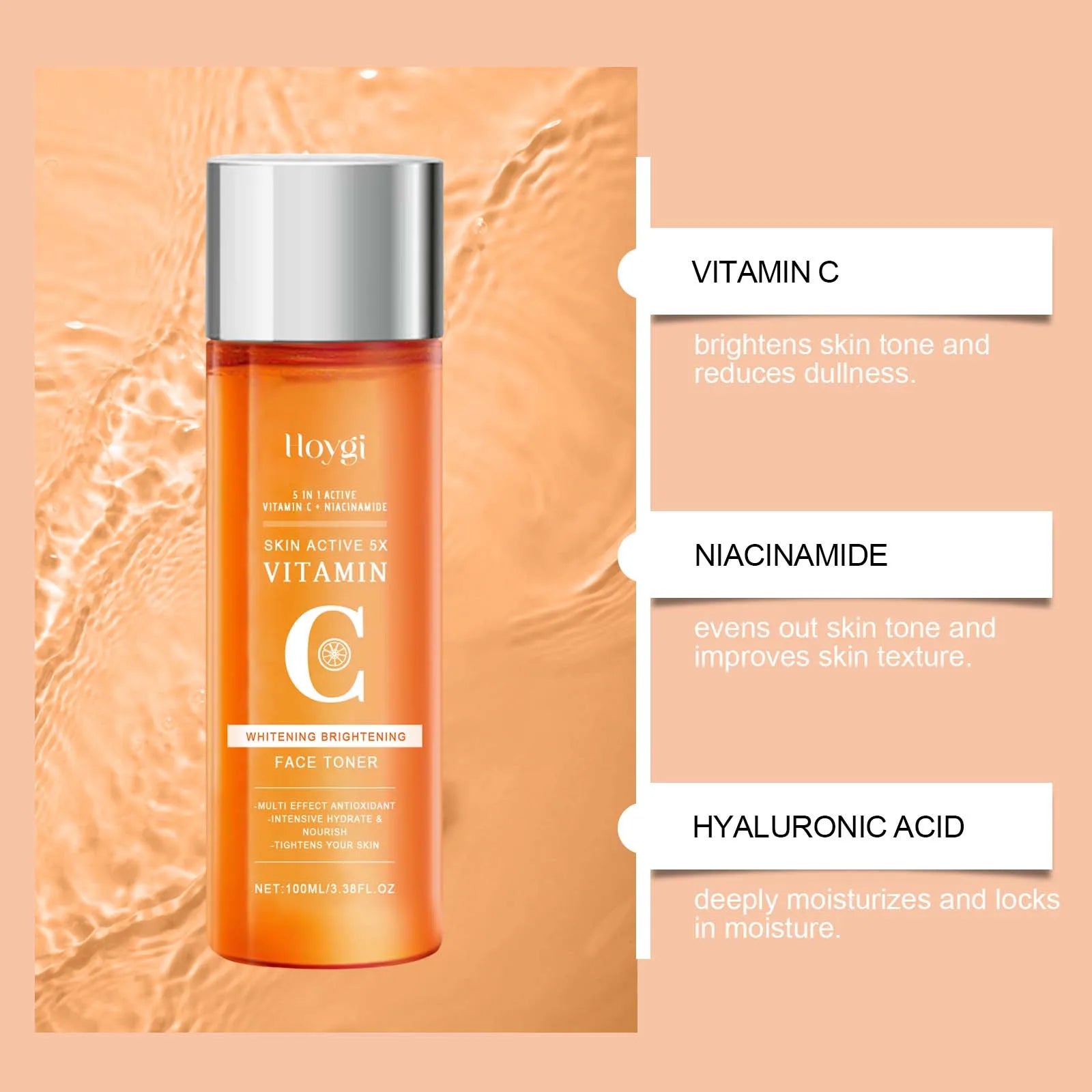 Vitamin C Hydrating Toner Moisturizing Brightening Refreshing Antioxidant Facial Essence Shrink Pores Smoothing  Face Skin Care