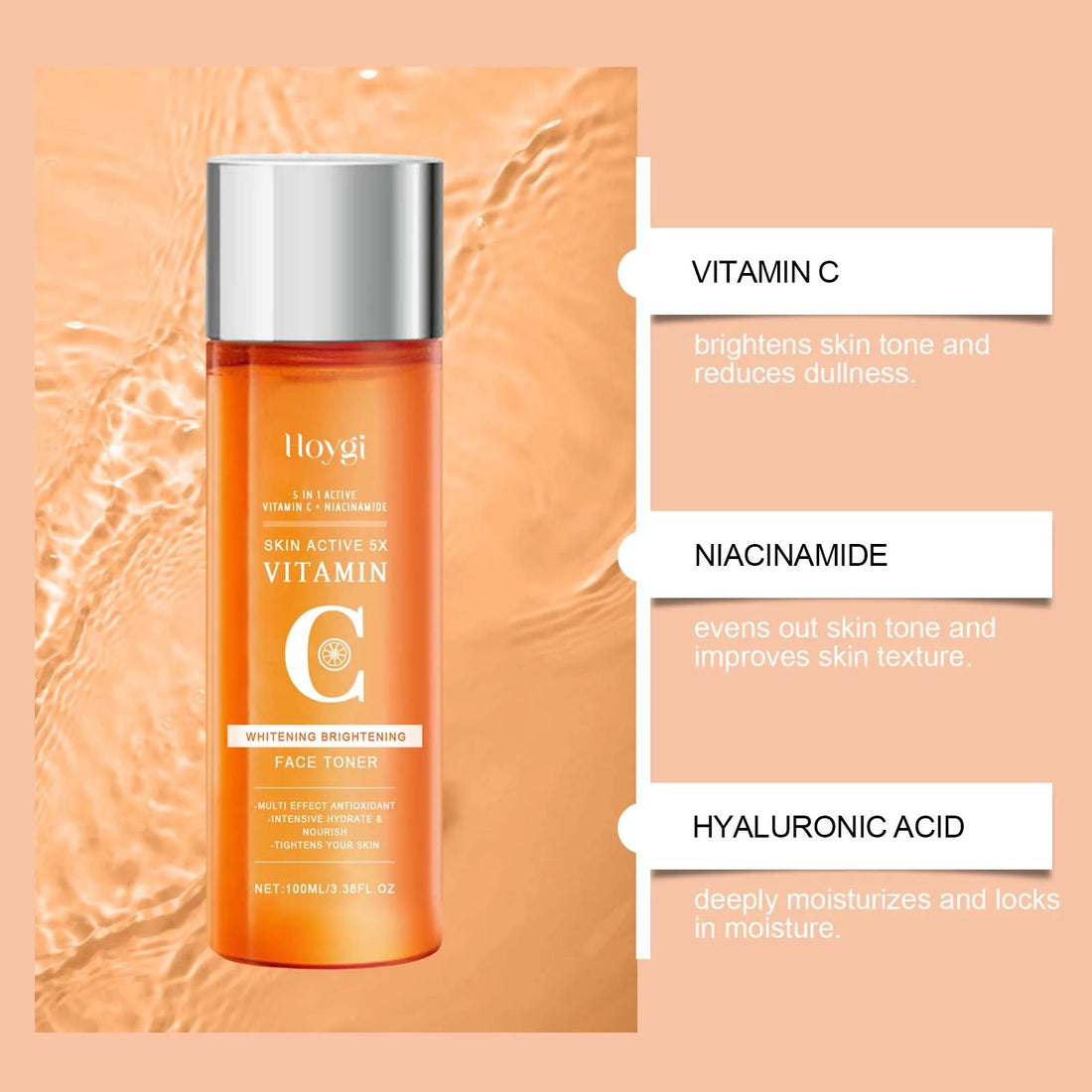 Vitamin C Hydrating Toner Moisturizing Brightening Refreshing Antioxidant Facial Essence Shrink Pores Smoothing  Face Skin Care