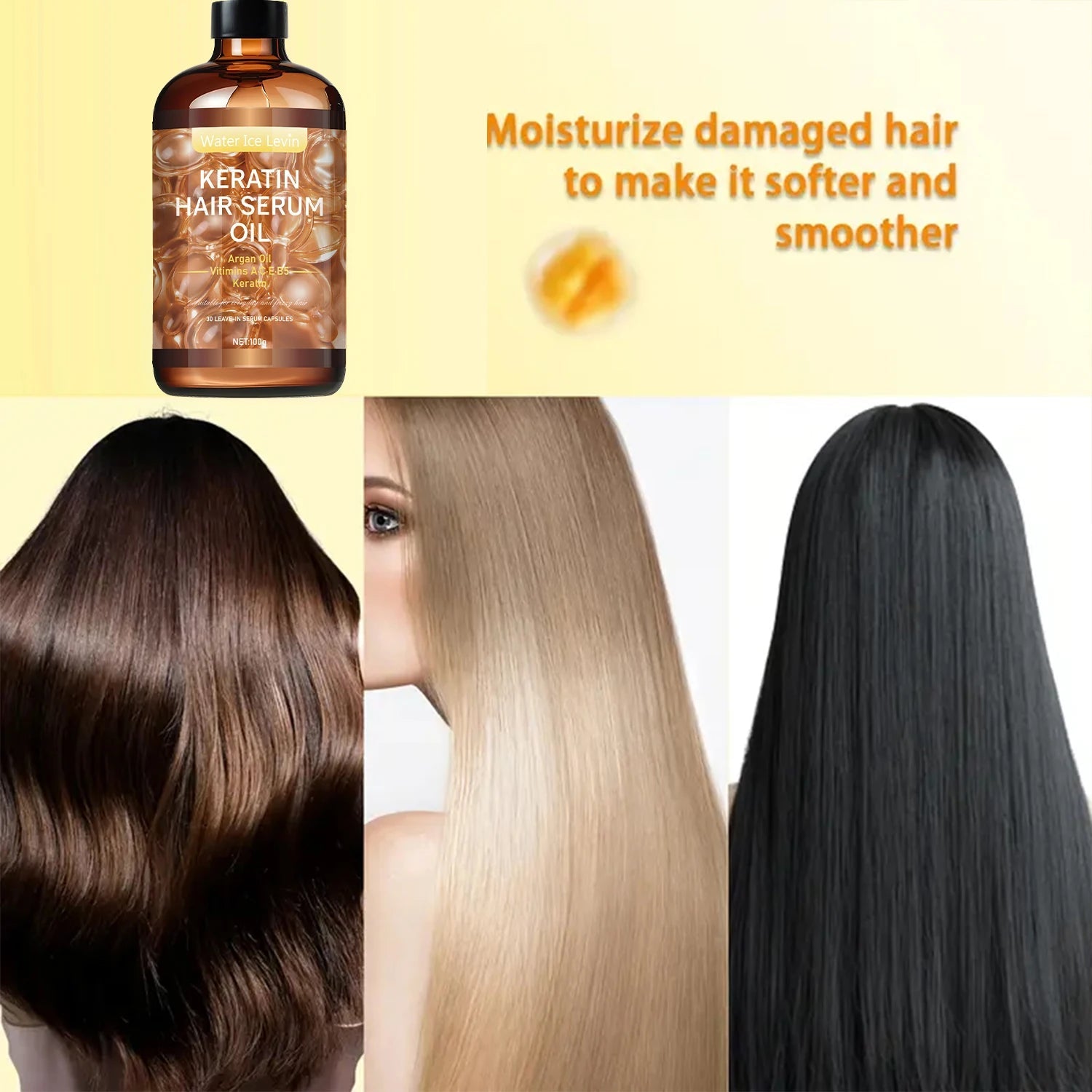 Hair Care Essential Oil, Repairs Hair Roots and Fills Cuticles and Pores, Deeply Nourishes and Locks in Moisture, Moisturizes Dry Hair Halalzen
