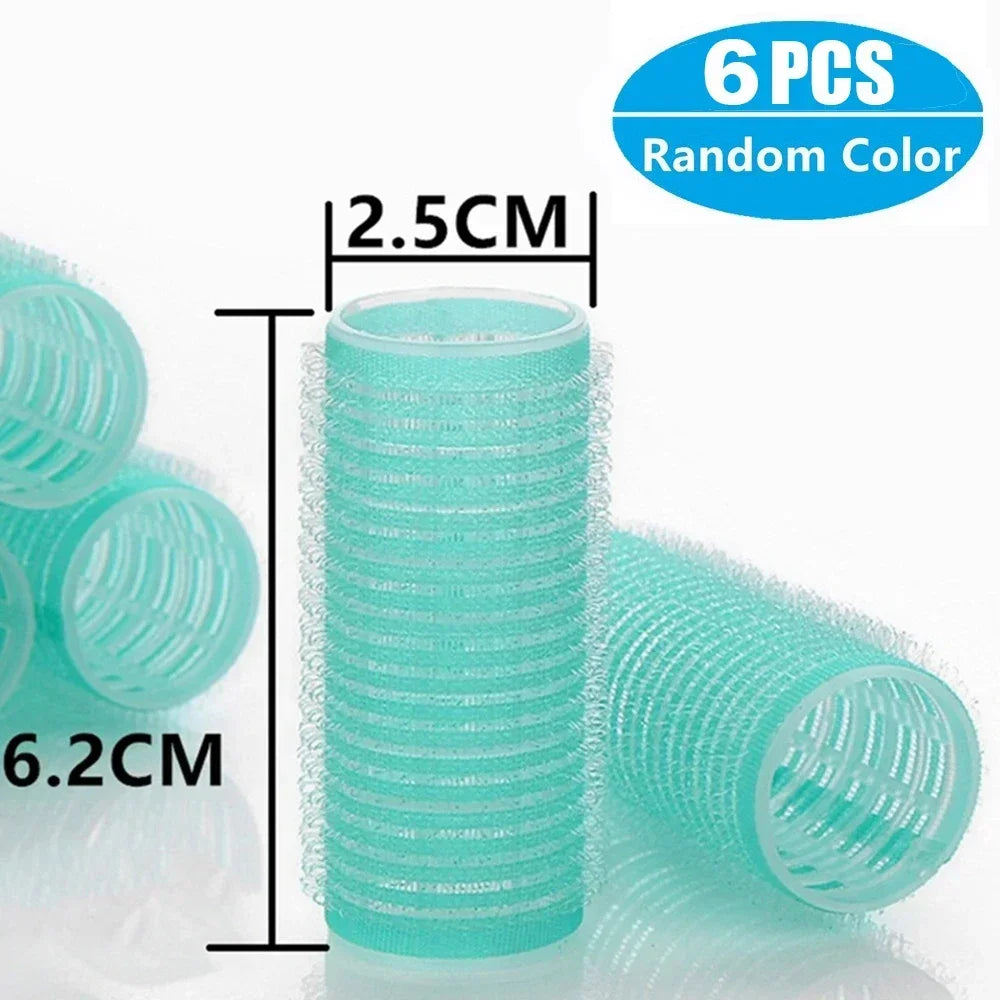 Self-Grip Hair Rollers Heatless Hair Curlers No Heat Hair Bang Volume Self-adhesive Hook &amp Loop DIY Styling Tool Random Color