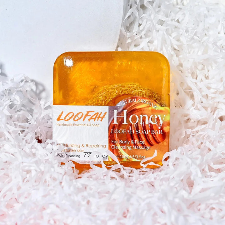 Loofah Honey Vitamin E Cleansing And Bath Essential Oil Soap, Plant Silk Melon Network Deeply Cleanses The Skin Halalzen