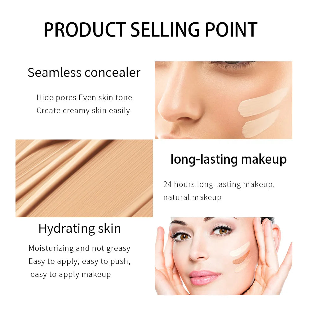10 Colors Matte Liquid Foundation, Waterproof Long‑lasting Lightweight Oil Control Concealer Facial Base Makeup