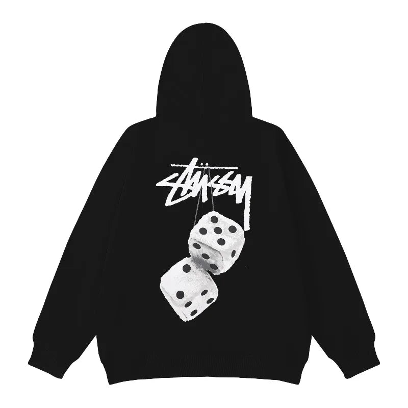 STUSSY 8 Autumn and Winter Hoodie Men's Casual Men's Clothing Casual Y2k Couple Hooded Sweatshirt Loose Large Size Hoodie Top