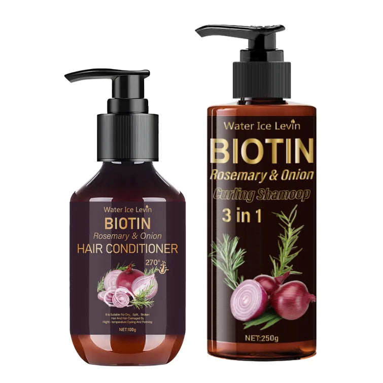 Onion Rosemary Biotin Hair Conditioner & Shampoo,Gentle Moisturizing Cleaning,Fluffy Smooth Hair Care,Scalp Treatments Products Halalzen