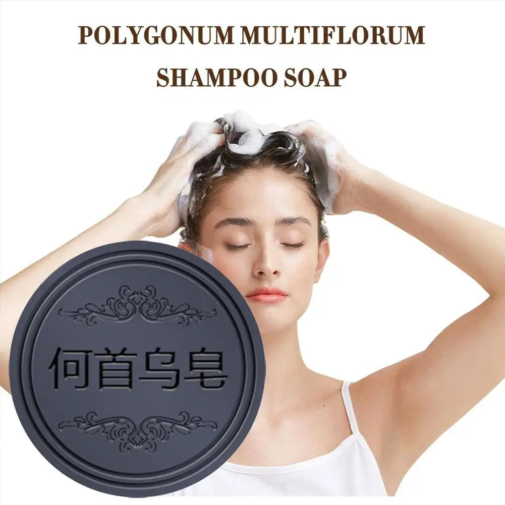 1-5pcs Hair Darkening Shampoo Soap Bar Polygonum Multiflorum Shampoo Soap White Hair Color To Black Hair Nourishing Shampoo Soap