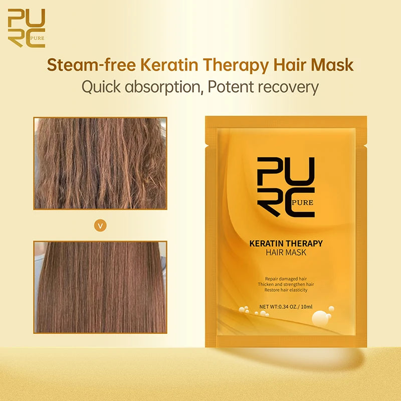 PURC Brazilian Keratin Hair Treatment for Curly Damaged Hair Straightening Smoothing Scalp Treatment Purifying Shampoo Hair Care
