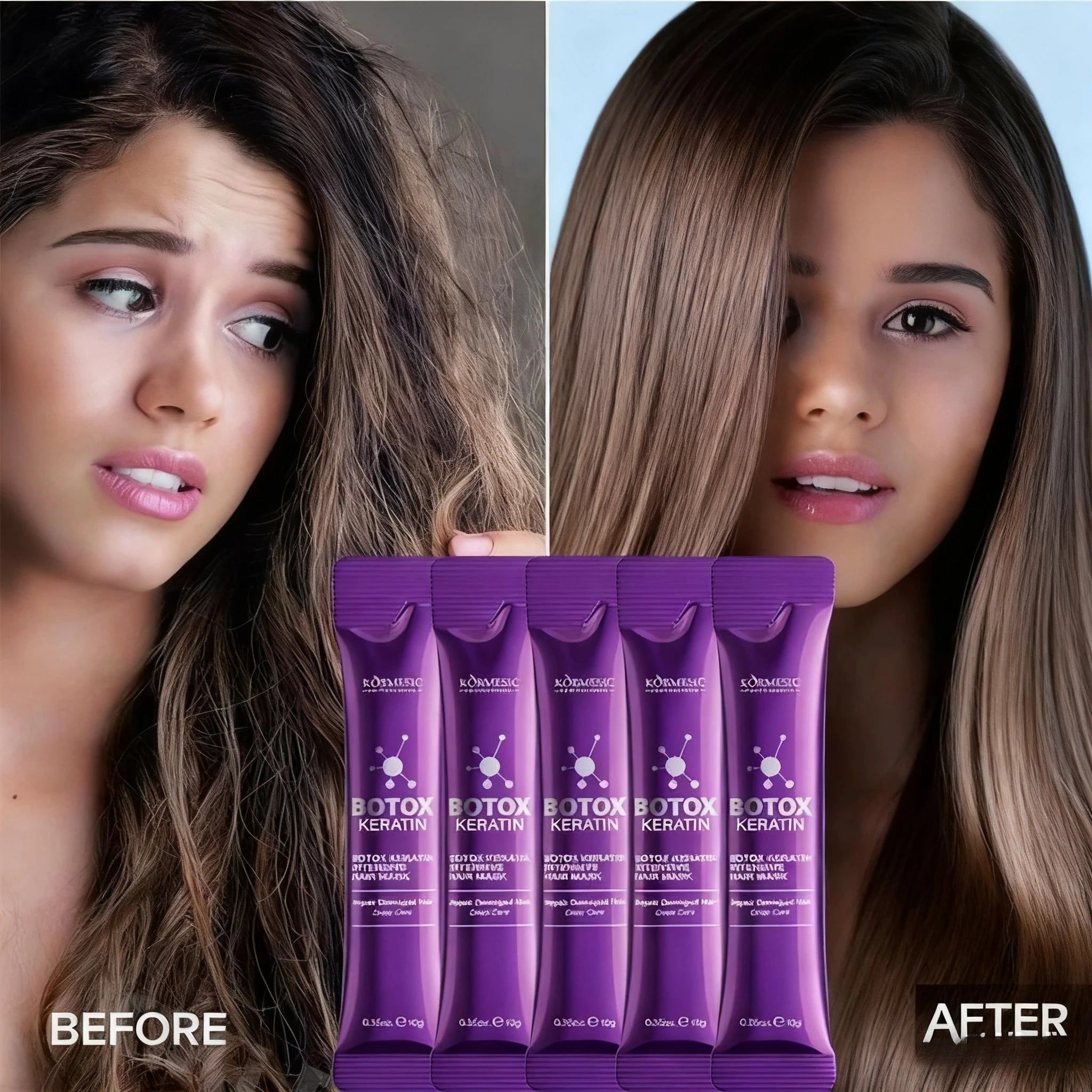Keratin Hair Mask 5 Seconds Repair Damaged Frizzy Hair Soft Smooth Shiny Nutrition Deep Moisturize Nourishing Hair Care Halalzen