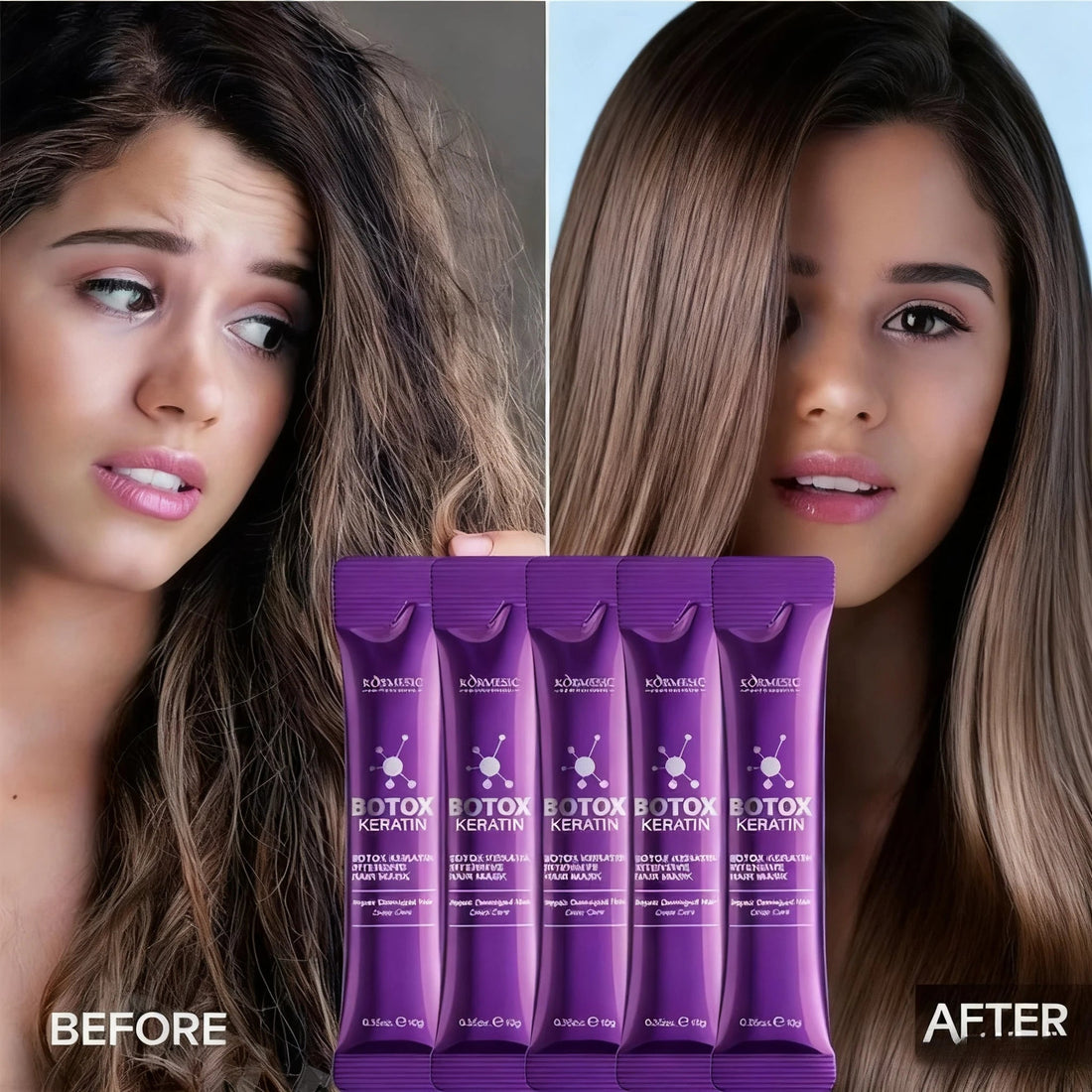 Keratin Hair Mask 5 Seconds Repair Damaged Frizzy Hair Soft Smooth Shiny Nutrition Deep Moisturize Nourishing Hair Care Halalzen