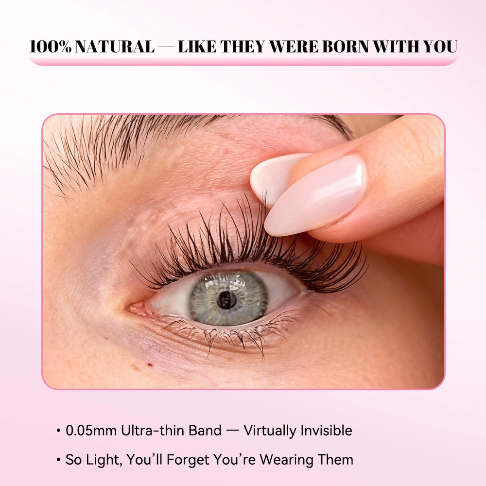 uCoolMe Lashes Venus Super Natural Clusters Kit with Bond and Seal Remover Long-lasting Waterproof Beginner Friendly Makeup Tool