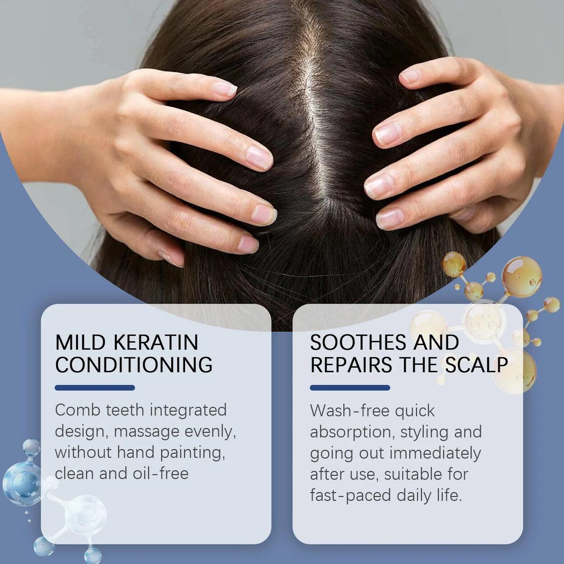 Biotin Volumizing Hair Serum With Scalp Massager,Deep Repair Damaged Hair Follicle Improve Scalp Environment Promote Hair Growth