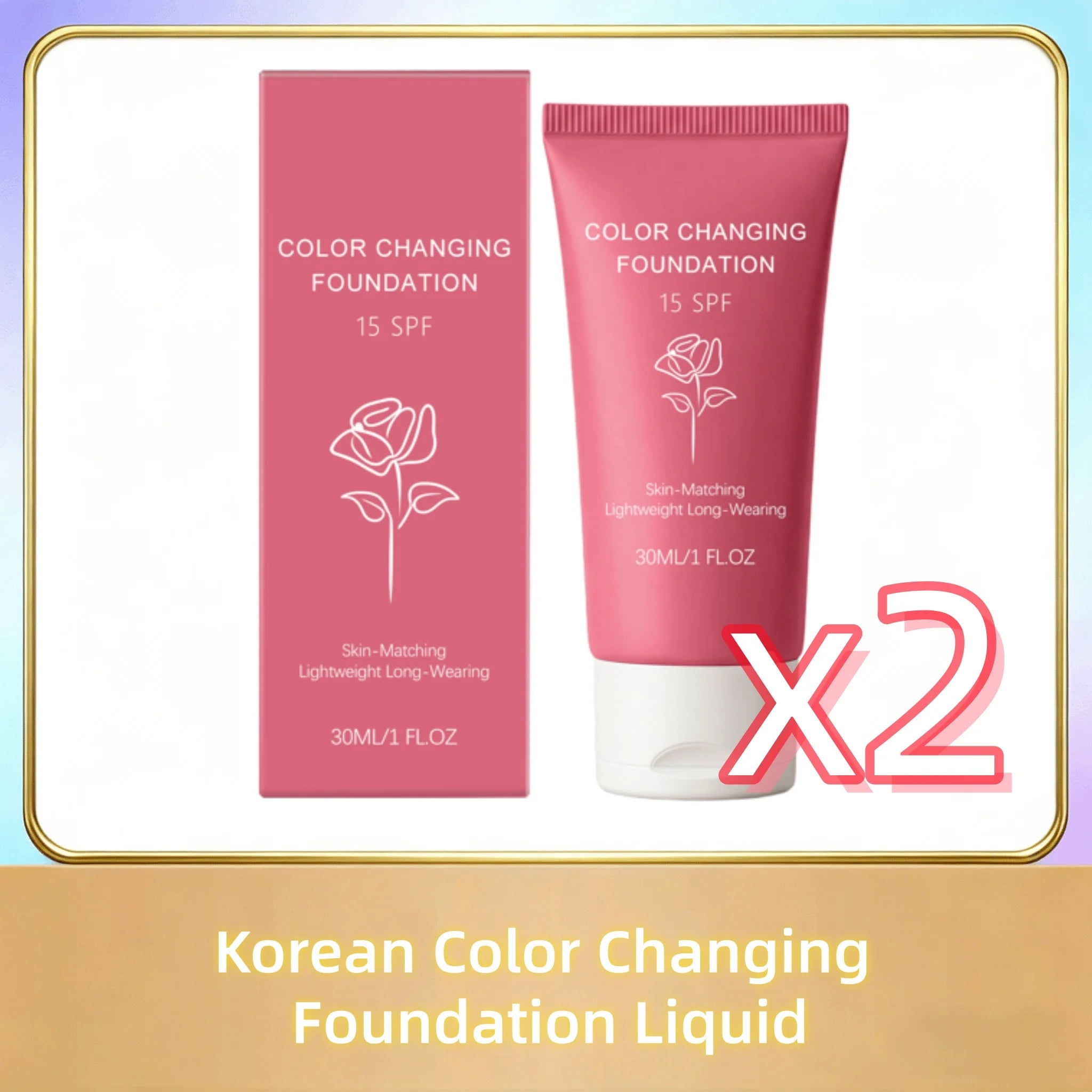 Korean Color Changing Foundation Liquid Automatically Adjusting Skin Tone Conceal Facial Skin Fine Flaw Daily Facial Makeup Base