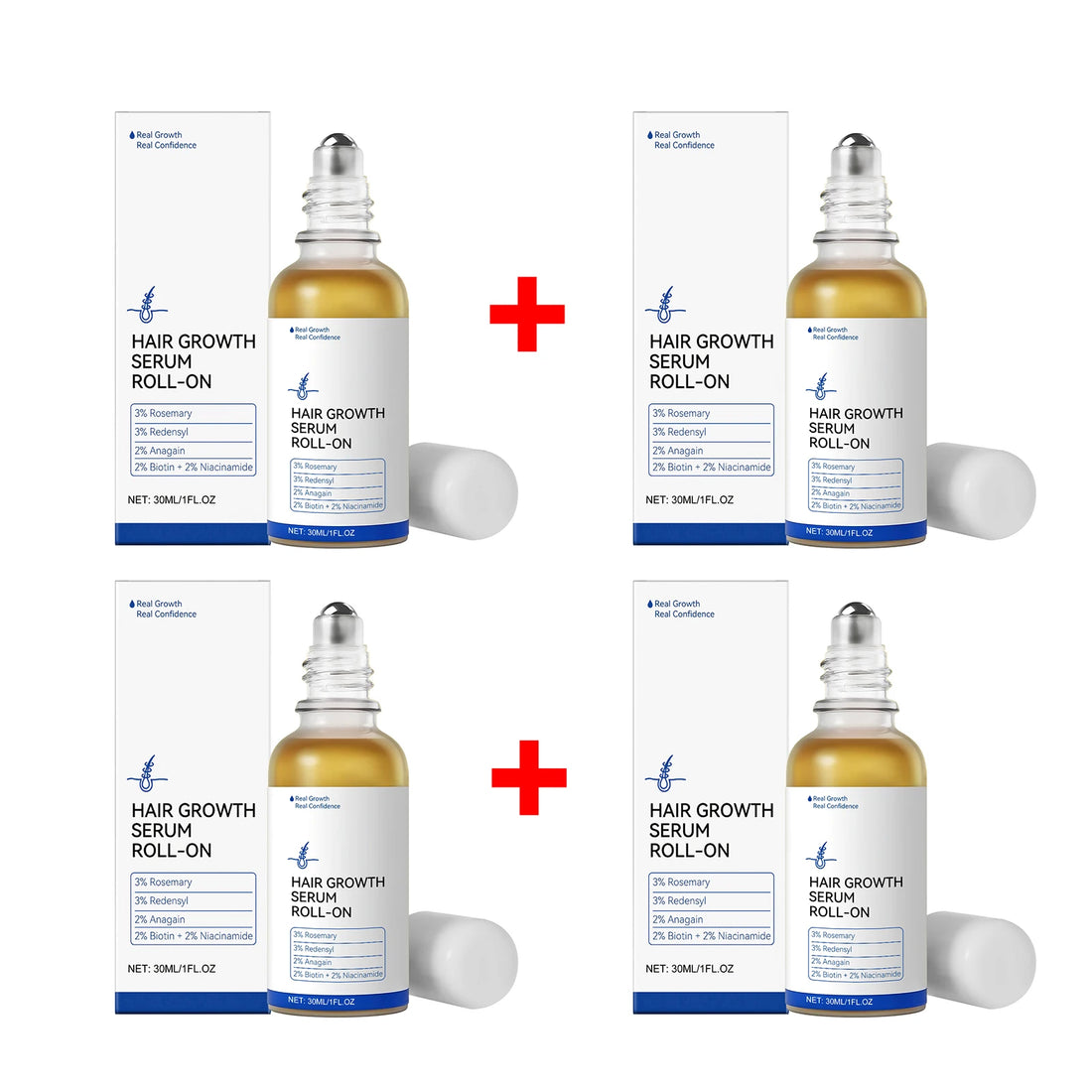 Hair Growth Serum Roll-On Redensyl & Rosemary Scalp Care Anti Hair Loss Serum Nourishing Scalp Massage Serum for Men & Women