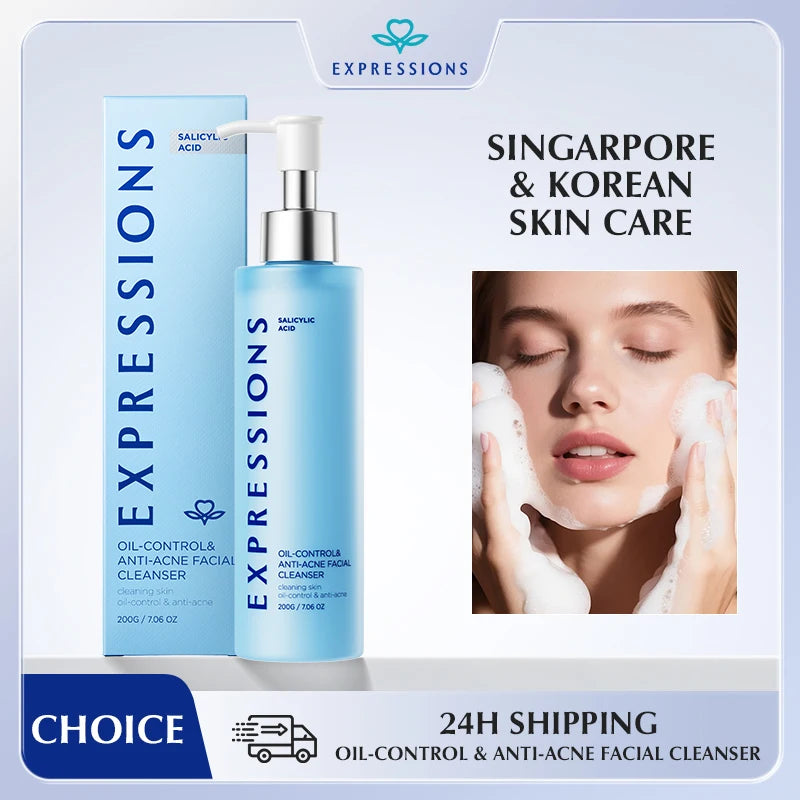 Korean Facial Cleanser – Salicylic Acid + Niacinamide, Blue Lotus & Lotus Extract for Fresh Clean & Oil-Balanced Skin Halalzen