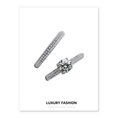 Moissanite Eight Hearts and Eight Arrows Zircon Ring European and American Fashion Engagement Ring
