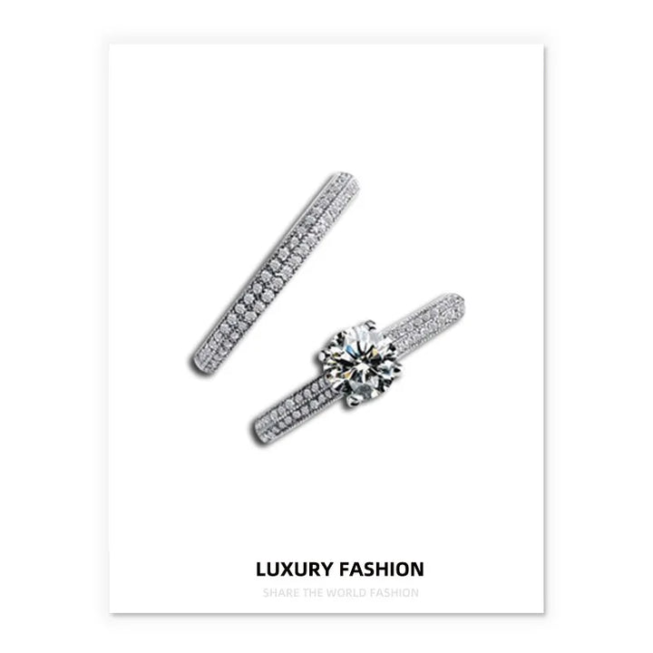 Moissanite 8 Hearts & Arrows Zircon Ring – Fashion Engagement Jewelry