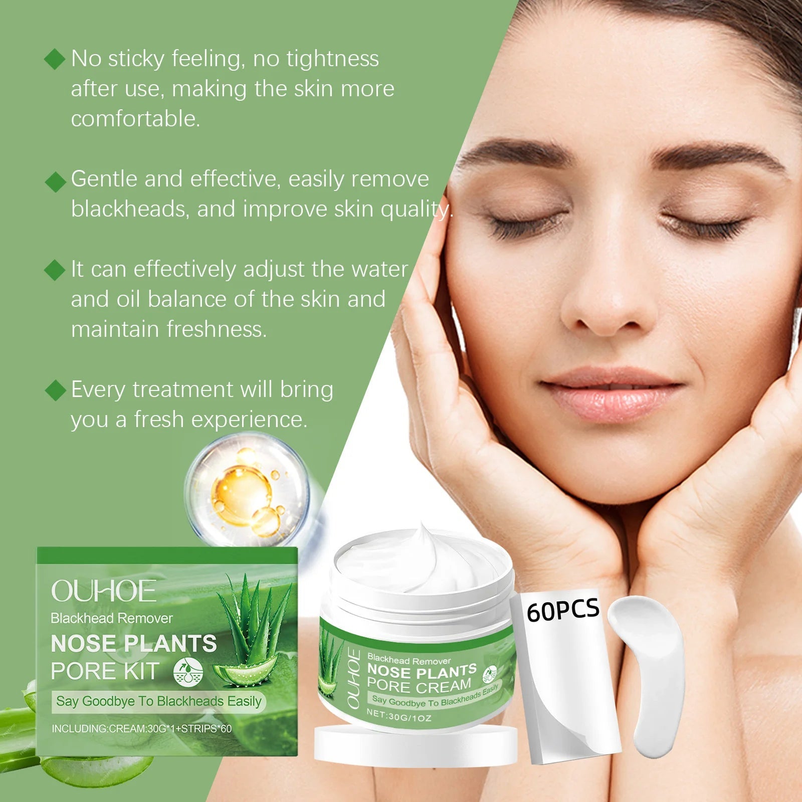 Blackhead Remover Mask Deep Cleansing Acne Pore Dirts Oil Control Moisturizing Improving Rough Brightening Nose Treatment Cream Halalzen