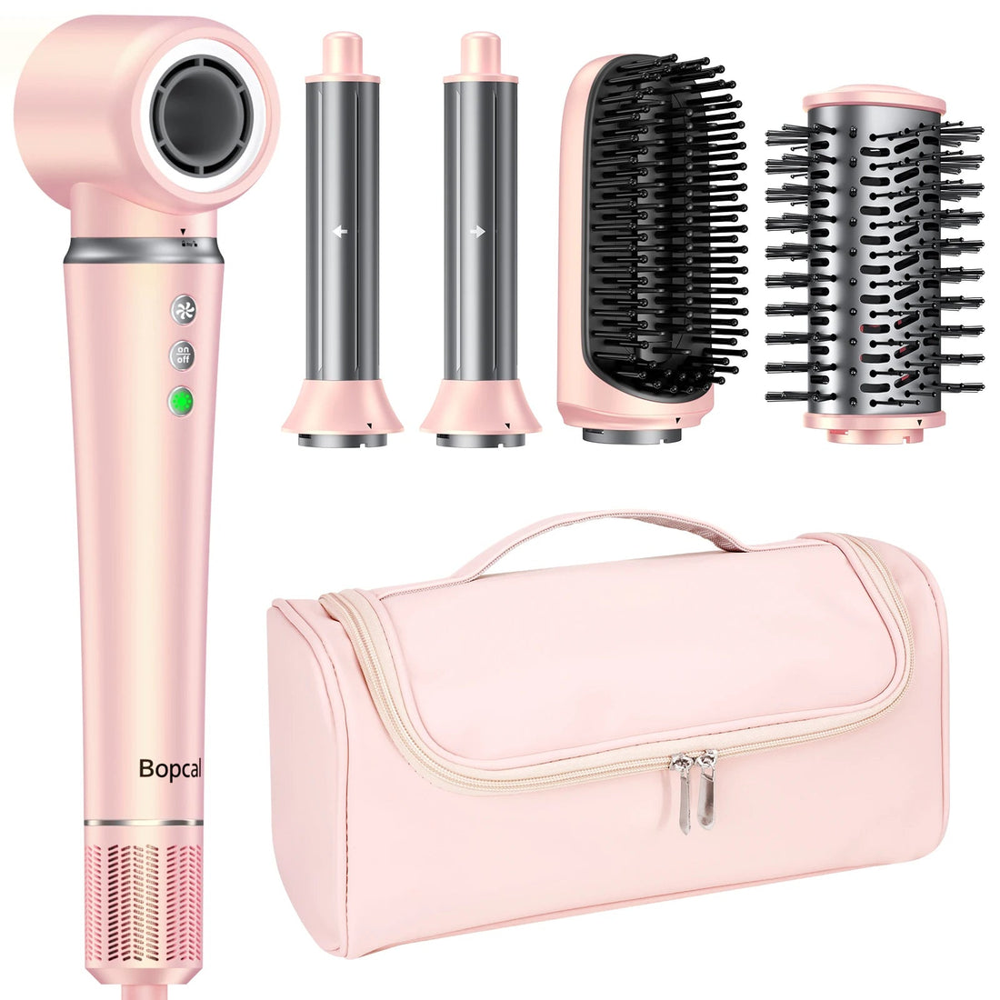 Bopcal 5 In 1 Hair Dryer Hot Air Comb Electric Hair Curling Iron 1200W High Speed Blower Multifunctional Styling Tools Hairdryer Halalzen