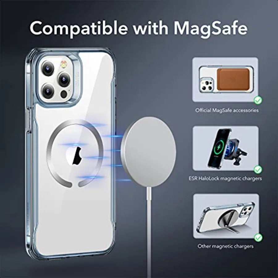ESR for iPhone 12 Pro Max Case Compatible with MagSafe ScratchResistant Back Grippy Protective Frame Magnetic Phone Case for iP