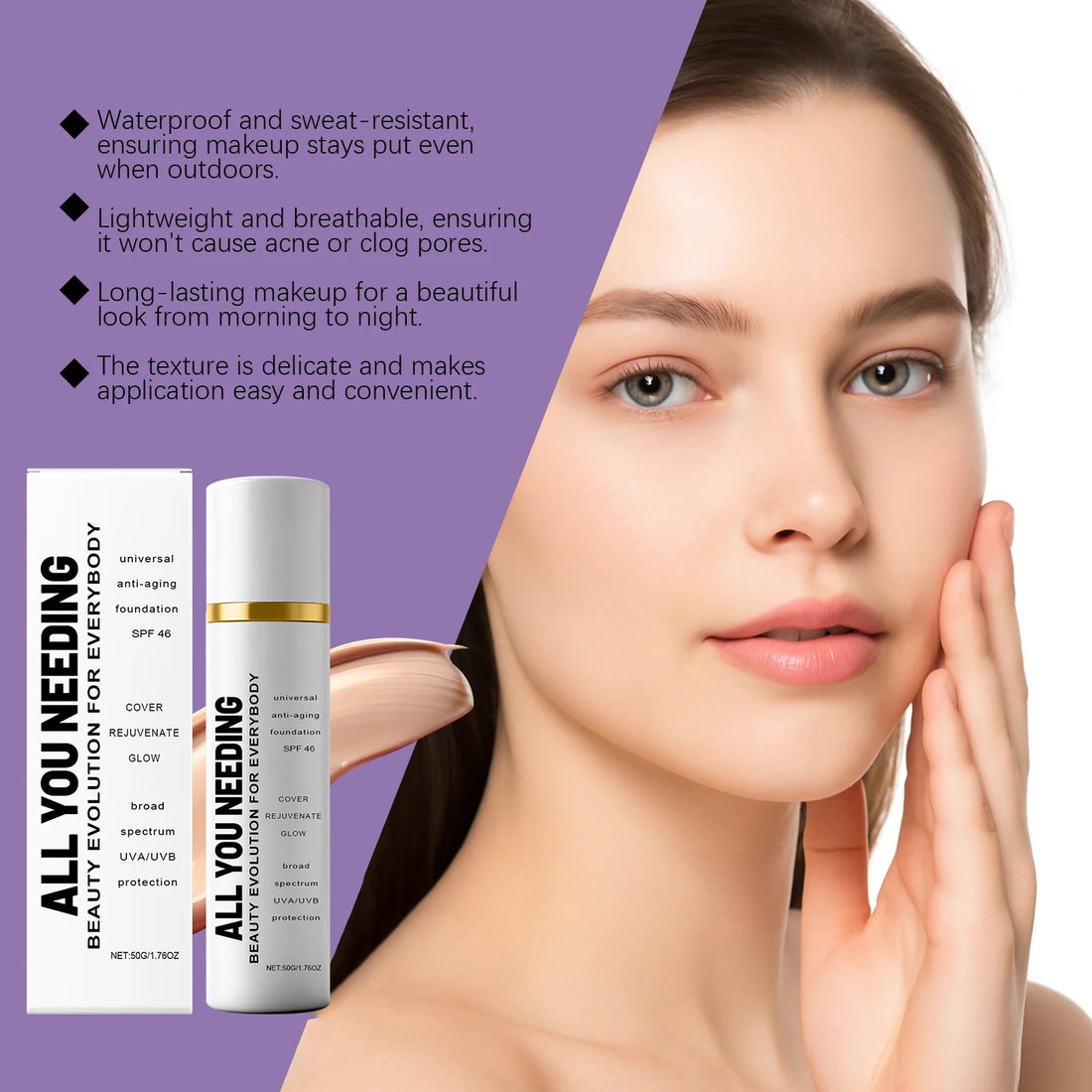 Light Sunscreen Protective Concealer Lasting Fresh Brighten Waterproof Conceal Pore Fine Line Flaw Evens Color Foundation Liquid Halalzen