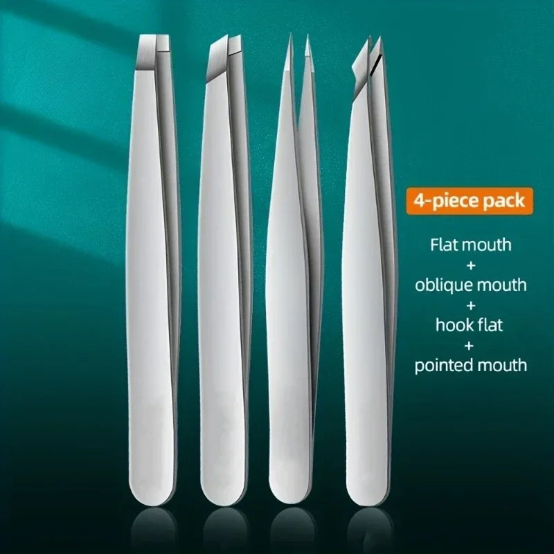 4pcs Set Professional Tweezers Set Perfect For Eyebrow Hair Removal Splinter Very Effortless and Relaxed to Remove Halalzen