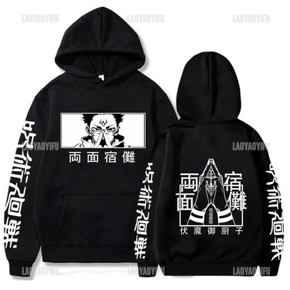 Japan Anime Jujutsu Kaisen Men Women Hoodies Satoru Gojo Loose Sweatshirt Unisex Autumn Warm Casual Streetwear