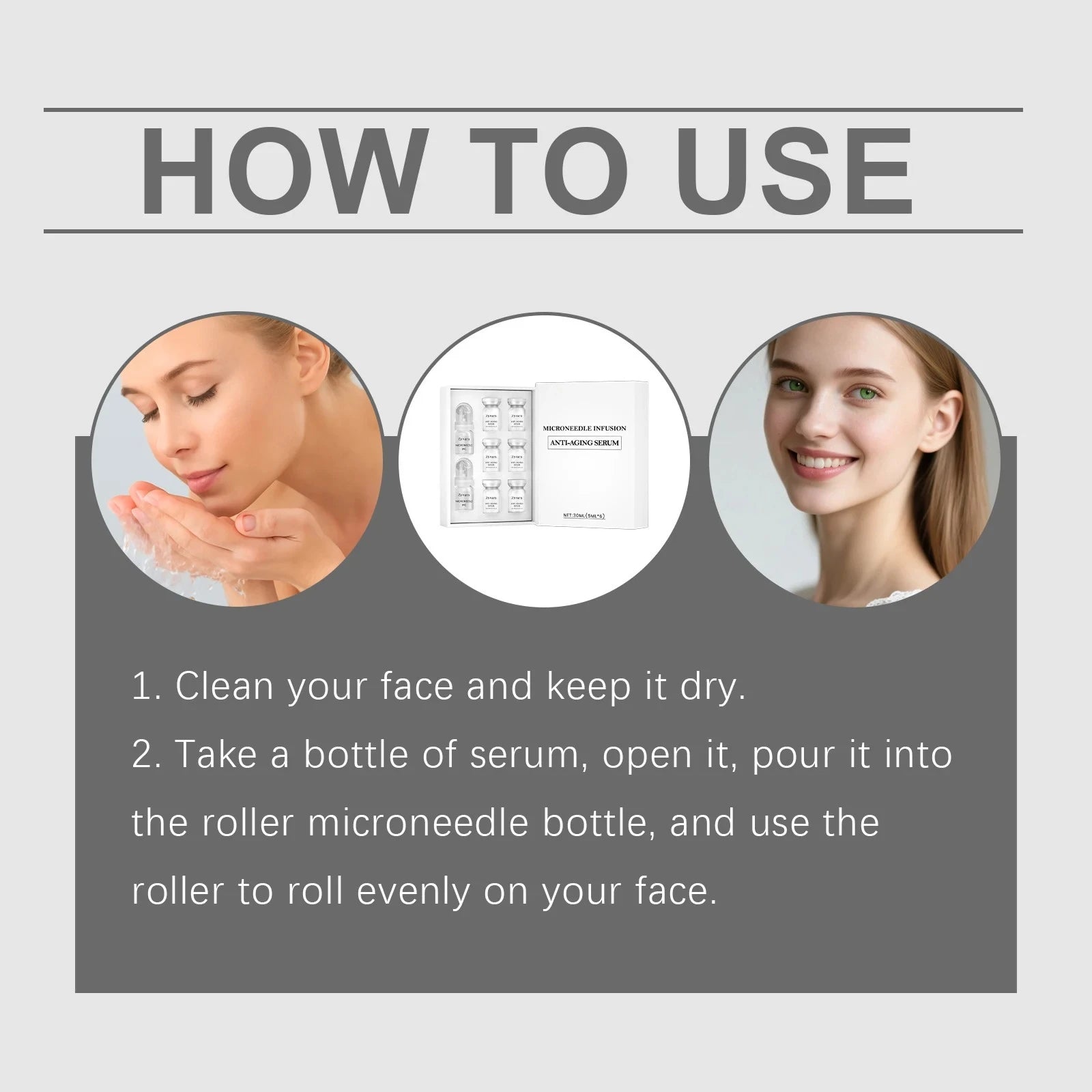 Korean Micro‑Molecule Anti‑Aging Serum Kit Collagen & Hyaluronic Acid Anti‑Wrinkle Firming Pore Refining Hydrating Facial Care