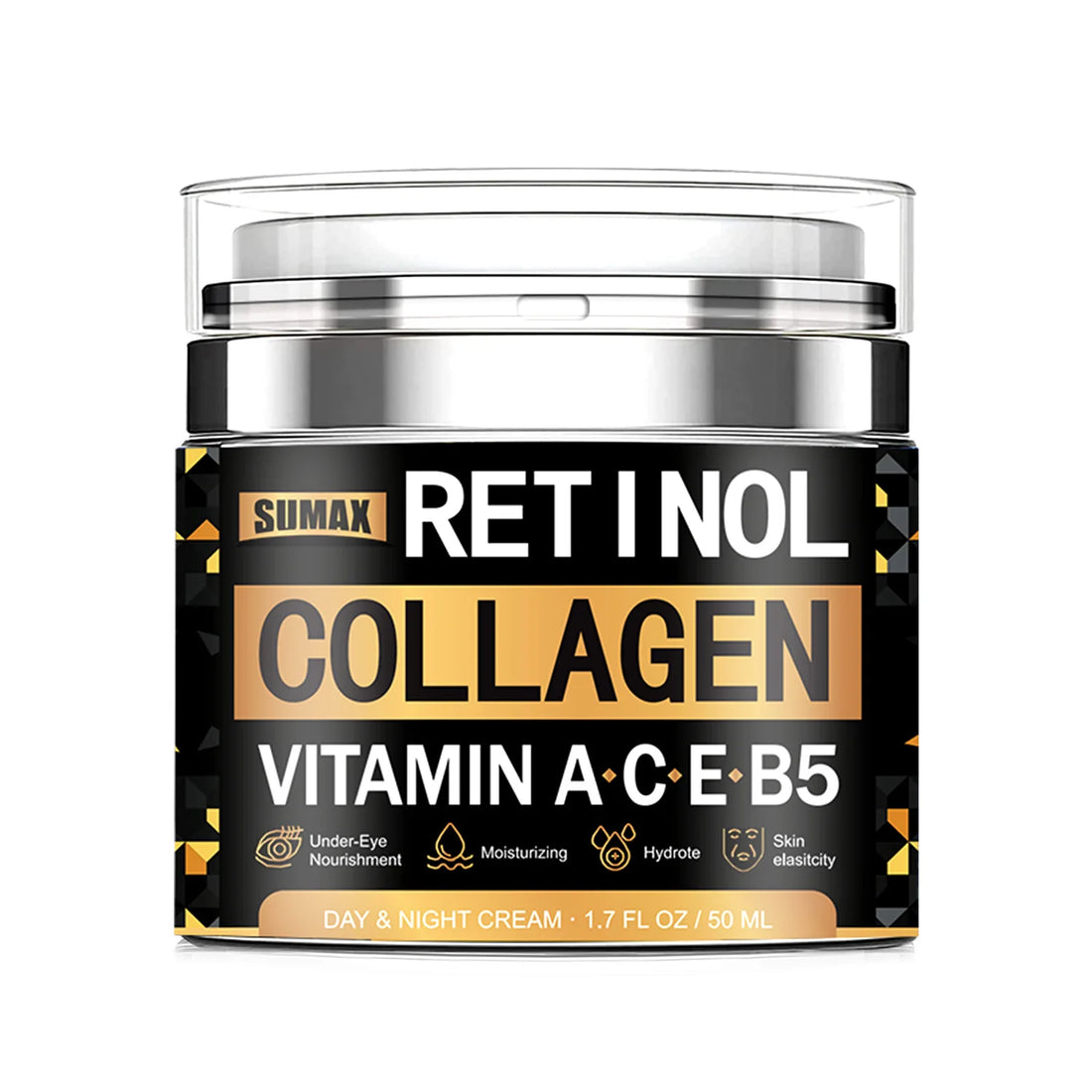 Instant Retinol Wrinkle Remover Cream For Men Collagen Firming Cream Moisturizer Whitening Vitamin C Brighten Skin Products 50ML
