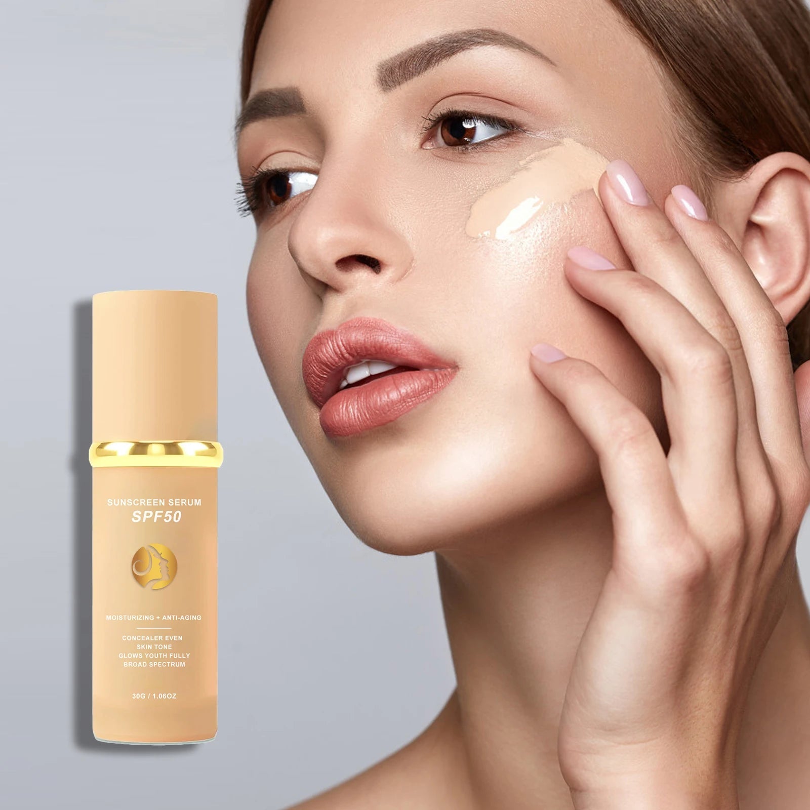 Sunscreen liquid foundation 30g, waterproof, sweat proof, goodbye to dry pickup powder, concealer, even skin color Halalzen