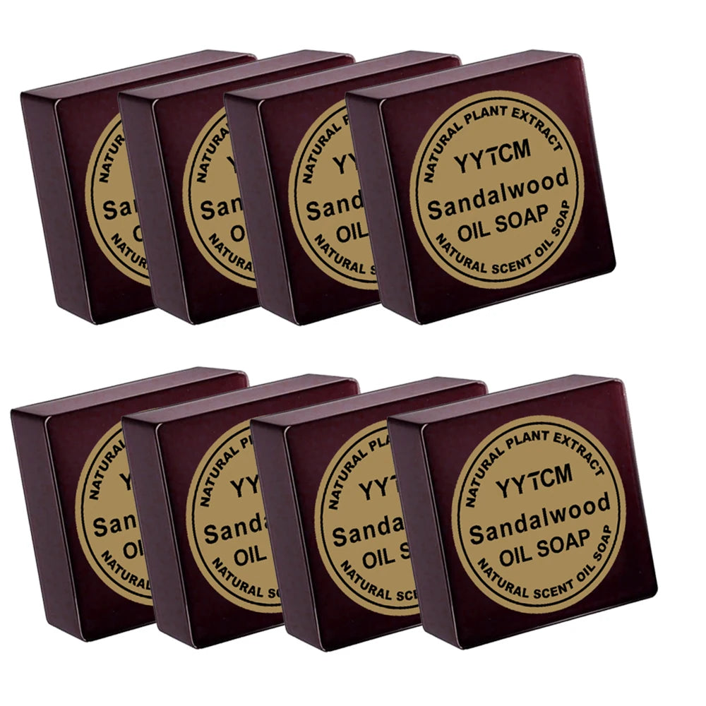 Sandalwood Soap, Men's Fragrance Soap, Long-Lasting Light Fragrance, Bath, Hand-Washing, Face-Washing Soap, Gentle Skin Care, Gift-Giving, Personal Use 65G/Piece Halalzen