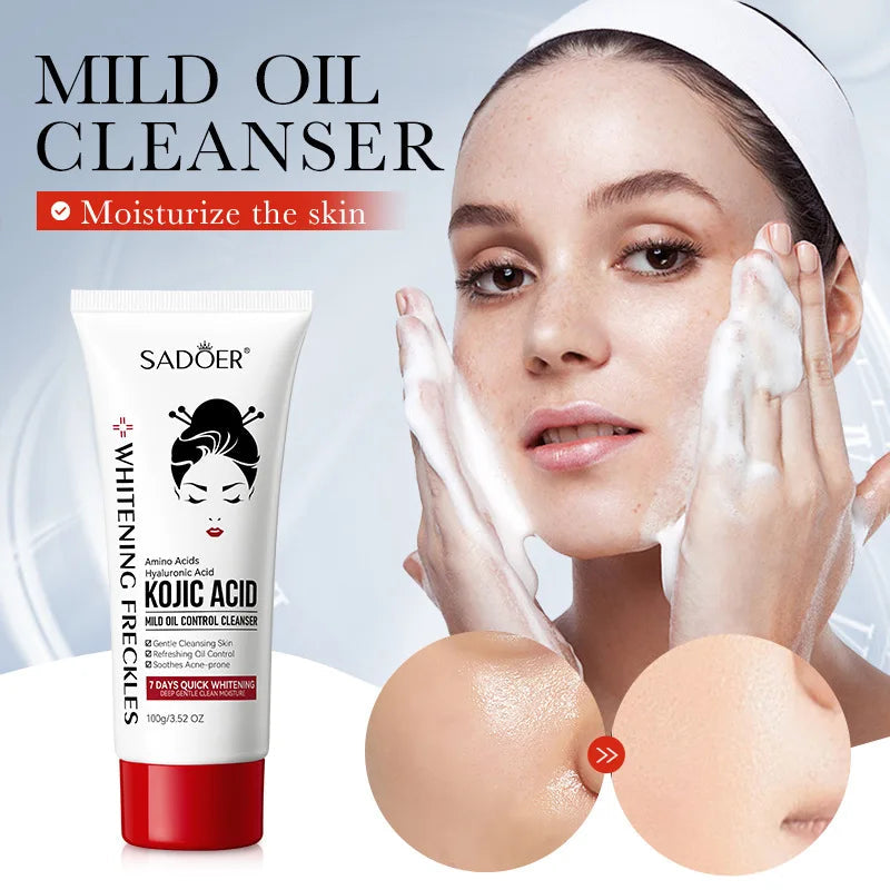 Kojic Acid Skin Care Facial Wash Mild Oil Control Deep Cleaning Moisturizing Cleansing Nonirritating Face Cleanser Face Wash Halalzen
