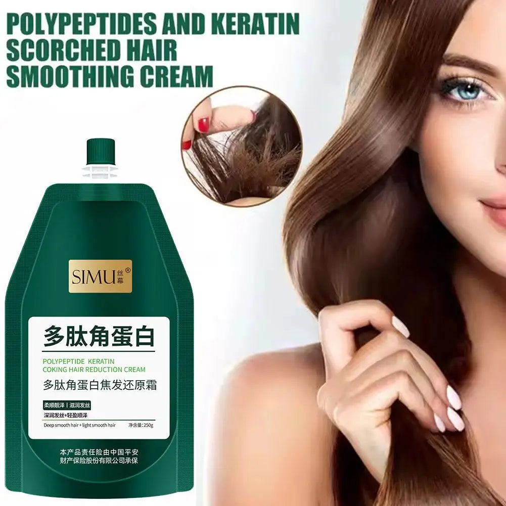 Peptide Keratin Coking Hair Reduction Cream Smoothing Conditioner Repair Dry Hair Dryness Mask Hair Treatment Cream 250ml Halalzen