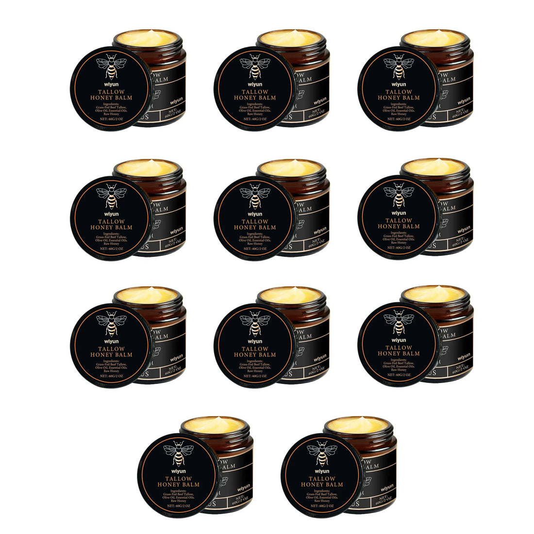Organic Grass Fed Beef Tallow Balm Raw Honey Moisturizing Soft Improve Elasticity Long-Lasting Smooth Hydrating Cream Skin Care