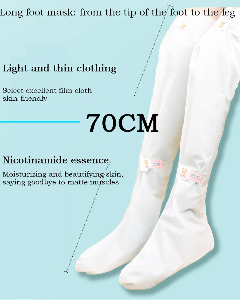 2pair 70cm Long Hand And Foot Mask Cherry Blossom Niacinamide Moisturizing Moisturizing Exfoliating Dead Skin Hand Foot Care