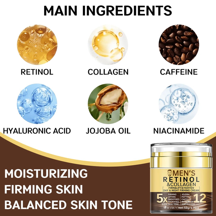 SUYARUN Men's Anti-Aging Face Cream-Firming & Hydrating Moisturizer with SPF 20 | Organic Natural Ingredients for All Skin Type.