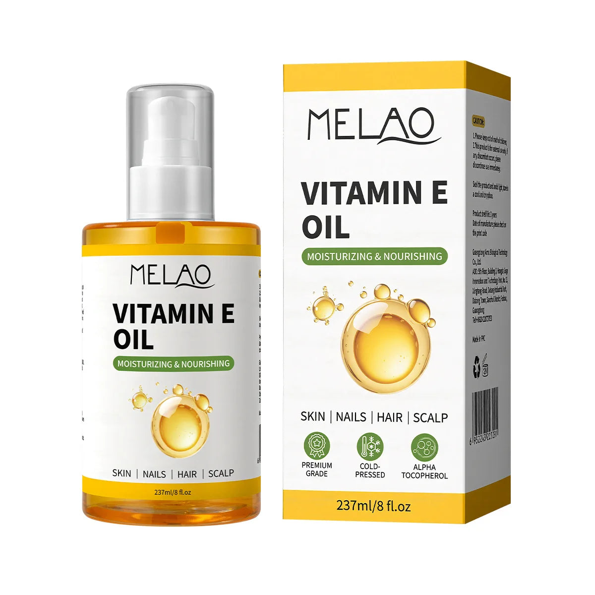 237ml Natural Vitamin E Essential Oil For Massage Skin Care Scraping Shower Face Body Nail Hair Eyelash Universal Daily Care