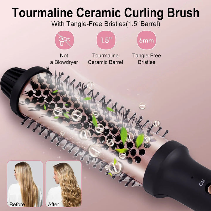 Hatteker Home Use Electric Curling Comb Long Short Hair Styling Brush Heat Resistant Hairdressing Tool Inner Buckle Curl