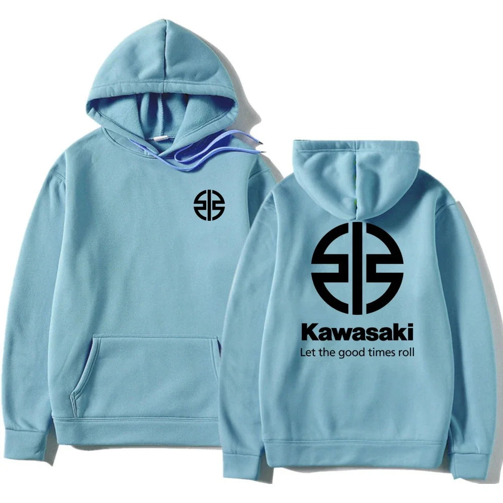 Spring and Autumn Men's New Kawasaki River Mark Logo Hoodie Women's Casual Sports Hoodie Couple Street Fashion Top