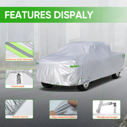 NEVERLAND Pickup Truck Cover 190T Polyester Taffeta, Car Cover Waterproof All Weather for Pickup, Waterproof Outdoor Full Exteri