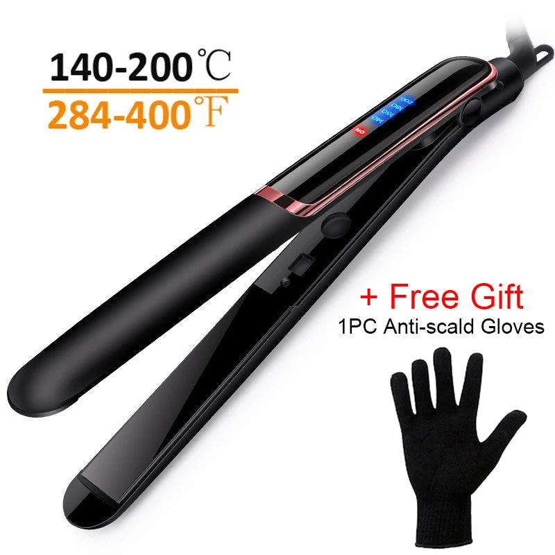 Professional Hair Straightener Curler Electric Splint Flat Iron Negative Ion Straight Curling Iron Plates Corrugation Hair Care Halalzen
