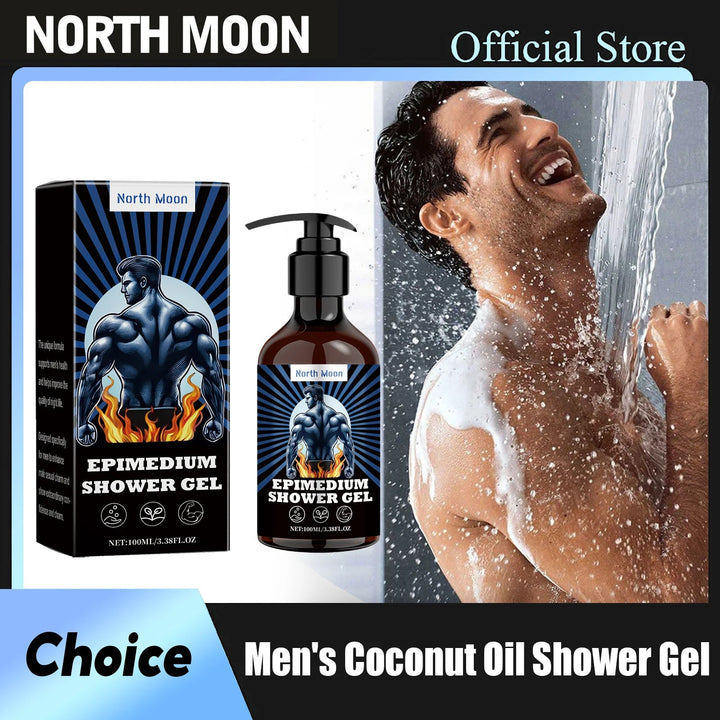 North Moon Men Coconut Oil Shower Gel Removing Exfoliate Lasting Nourish Smooth Reduce Dry For Sensitive Skin Body Washing Gels Halalzen