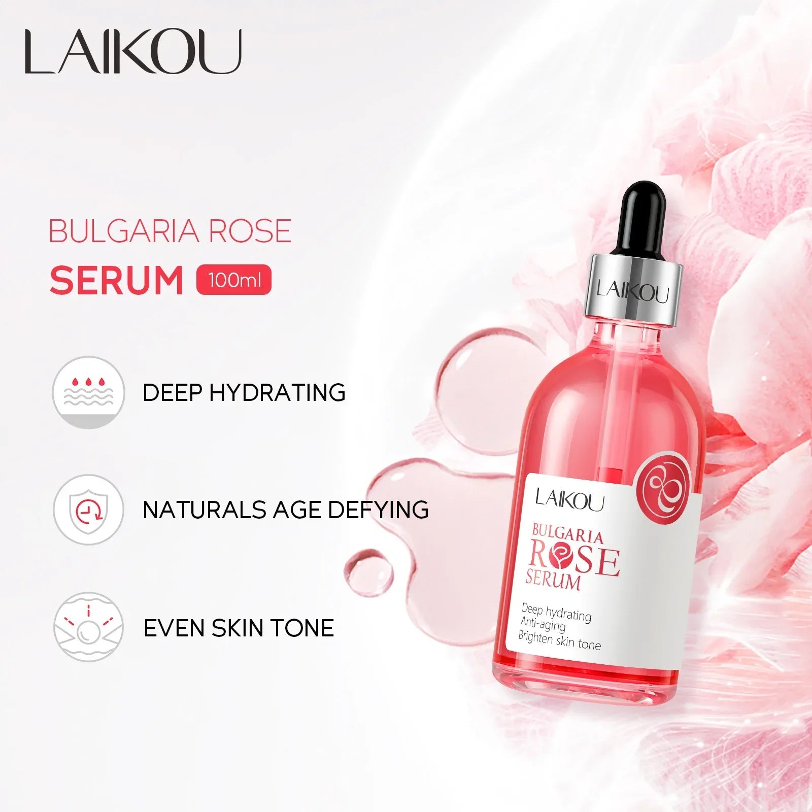 Laikou Rose or Sakura Essence Serum Deep Nourishing Repair Moisturizing Hydrating Anti Aging Facial Treatment Skin Care 100ml Halalzen