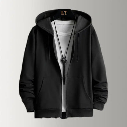 2025 Plush Lined Hoodie Men - Winter Thickened Zip Up Sweatshirt Youth Drop Shoulder Outerwear S-5XL College Style