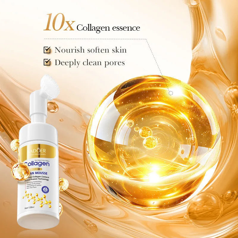 SADOER Collagen Facial Cleanser for Anti Wrinkle Deep Cleaning Mousse Nourishing Moisture Skin Care 120ml Halalzen