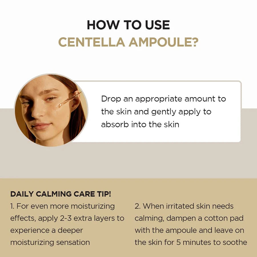 Madagascar Centella Asiatica Facial Serum Ampoule Moisturizing Skin Firming Korean Glass Skin Care for Prone And Sensitive Skin Halalzen
