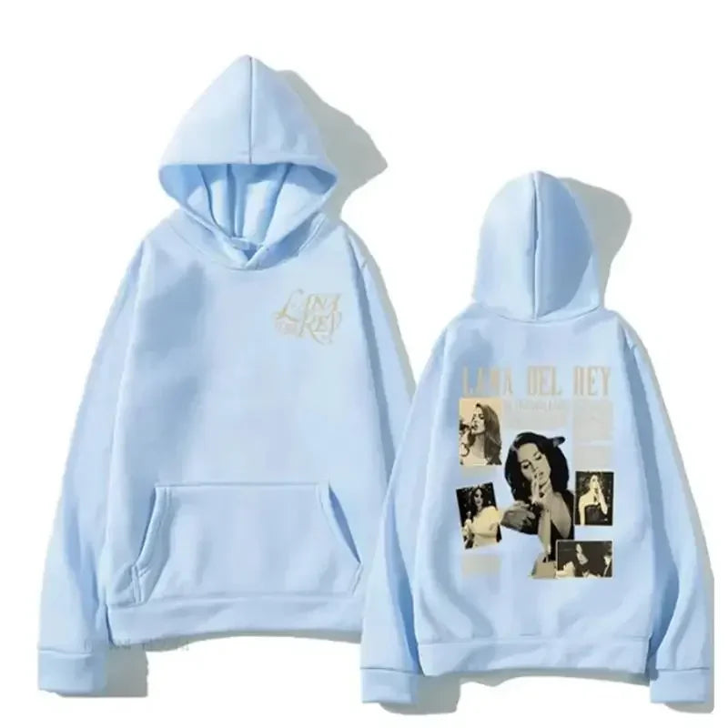 Casual Lana Del Rey Singer Hoodies for Men and Women Harajuku Fashion Long Sleeves Sweatshirts Moleton Graphic Prints Streetwear