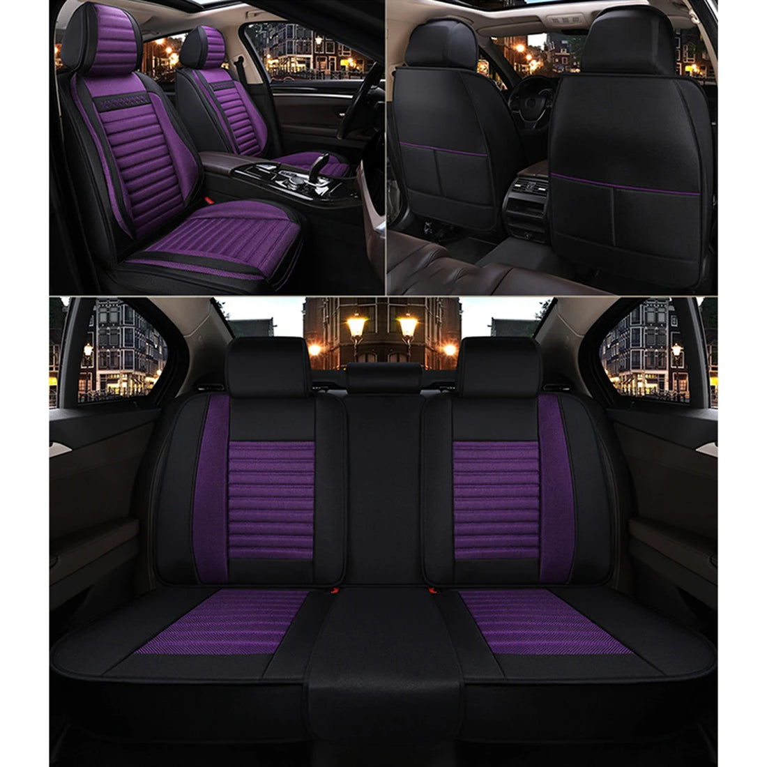 Car Seat Covers Full Set Linen, Fit For Ford Escape, Edge, Focus, Fusion, Mustang Mach-E, Maverick, EcoSport, Taurus